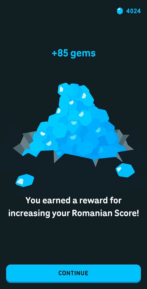 An iPad screen showing a user interface for learning Romanian, with a timed study session in progress.