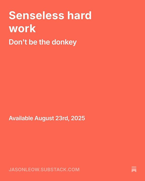 The image features a promotional graphic for a newsletter titled 'Senseless hard work'.