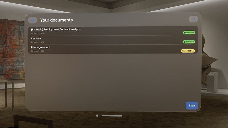 Screenshot of AI Lawyer: legal documents