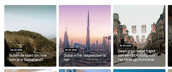 The image features a grid of blog post previews with various travel-related topics.