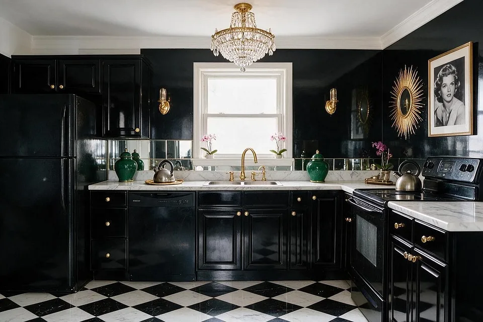 A room in the Hollywood Regency style
