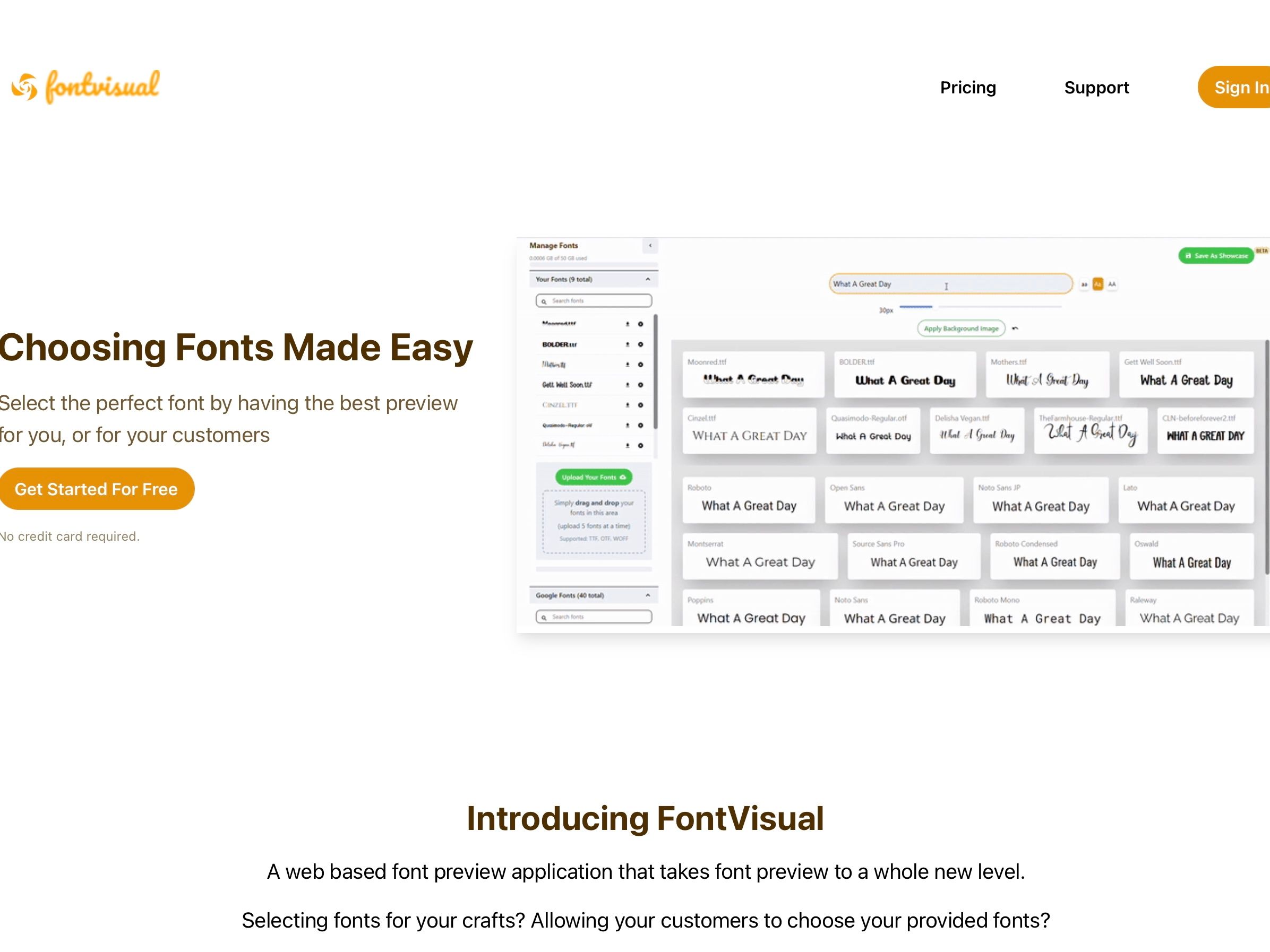 FontVisual: Font preview for crafters and designers | BetaList