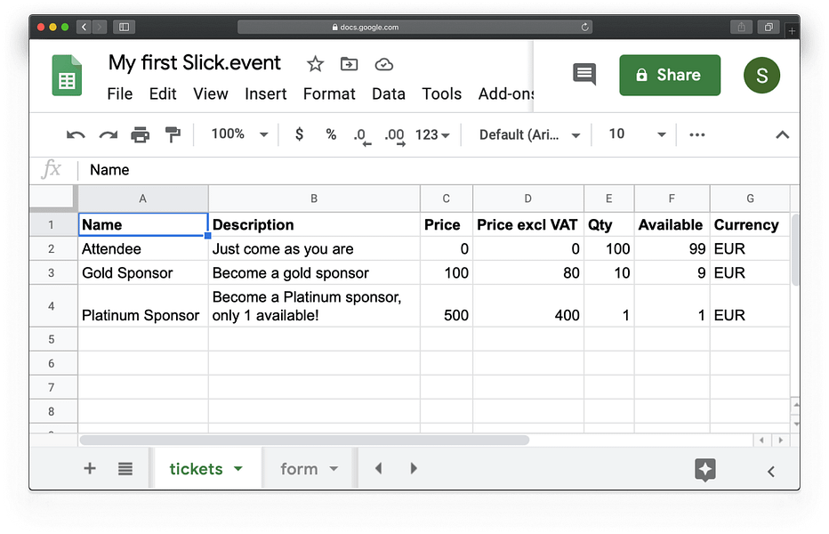 Slick.events
