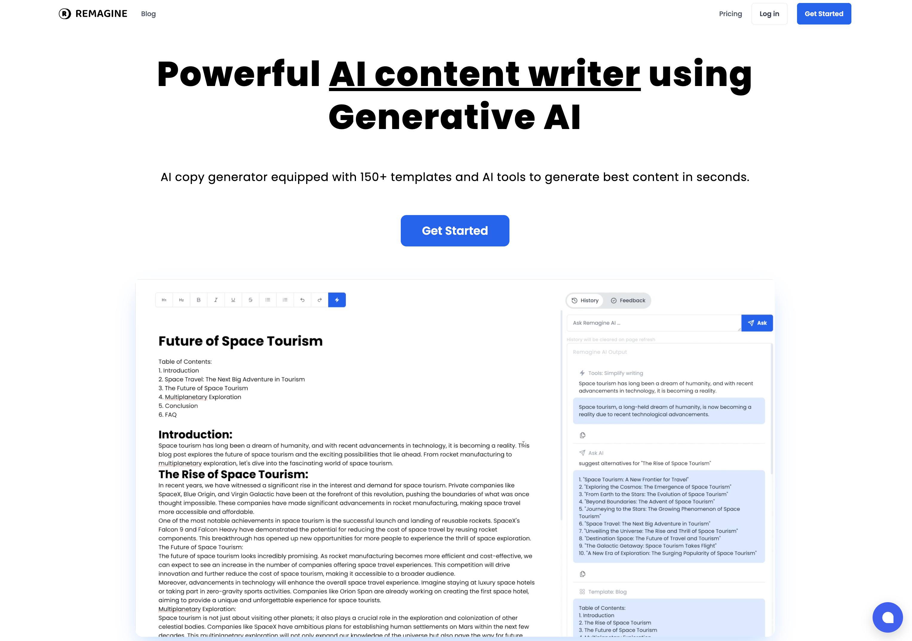 remagine-ai-ai-copy-generator-with-150-templates-and-ai-betalist