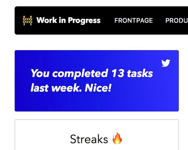 The image shows a motivational message about task completion.