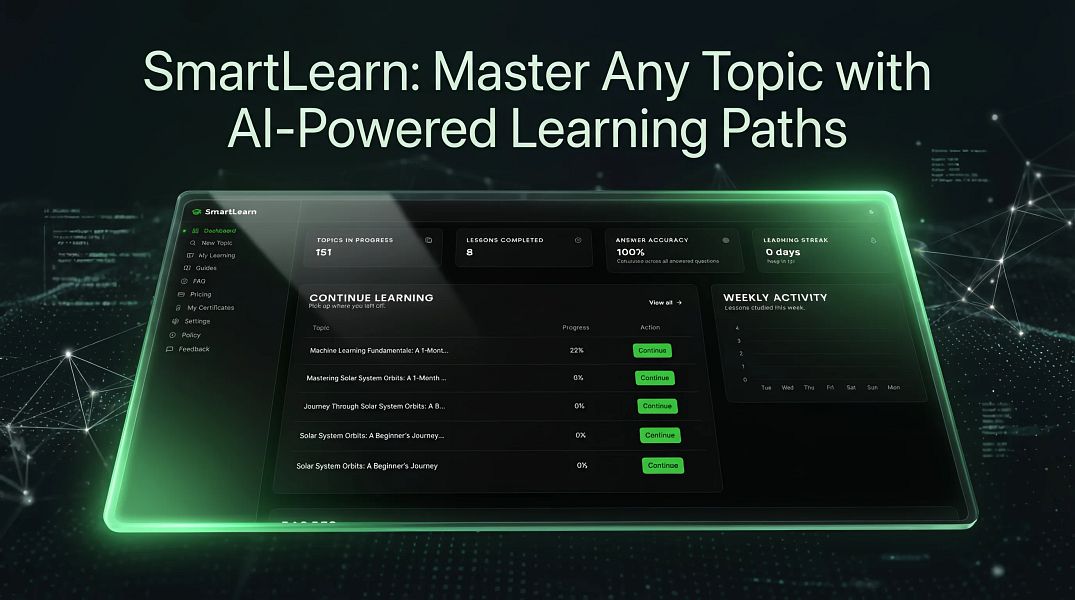 SmartLearn: Generate structured educational roadmaps | BetaList