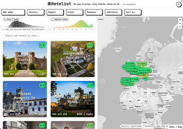 A vertical timeline infographic illustrating the world's oldest hotels from 1225 to 1888.