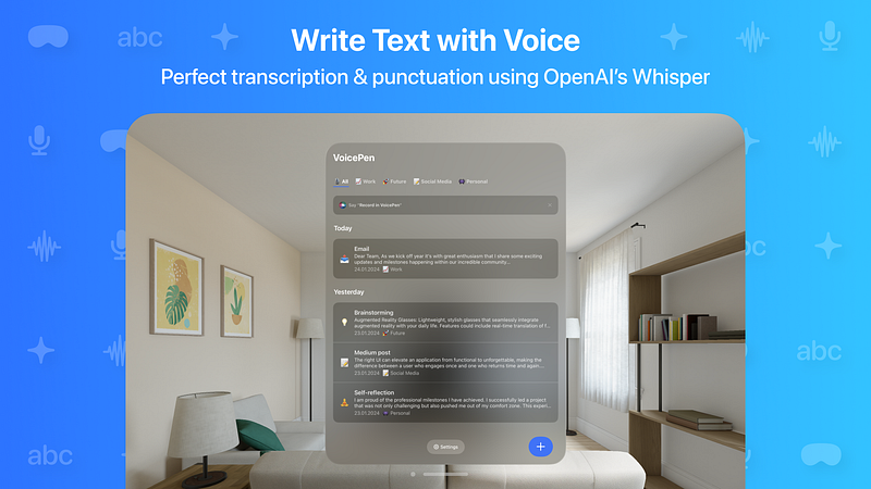 Screenshot of Voice Pen: Speech to Pure Text