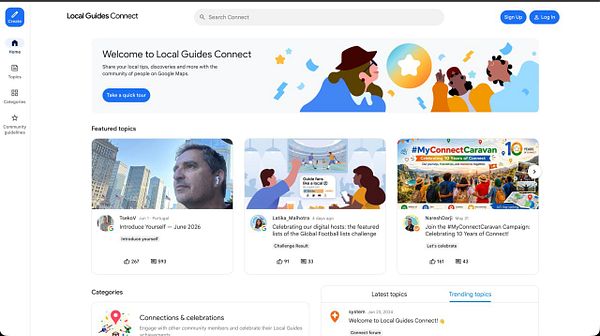 Screenshot of a Google Sheets document titled 'Local Guides Community Team Rolodex' with a table listing members and their contact information.