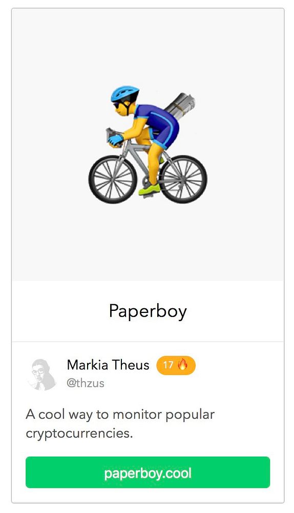 The image showcases a concept design for a website feature called 'Paperboy' with a button linking to a website.