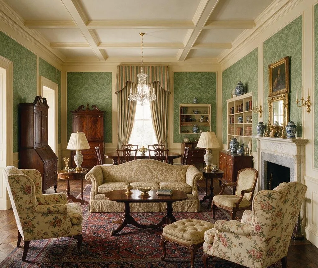 A living room in the Traditional style