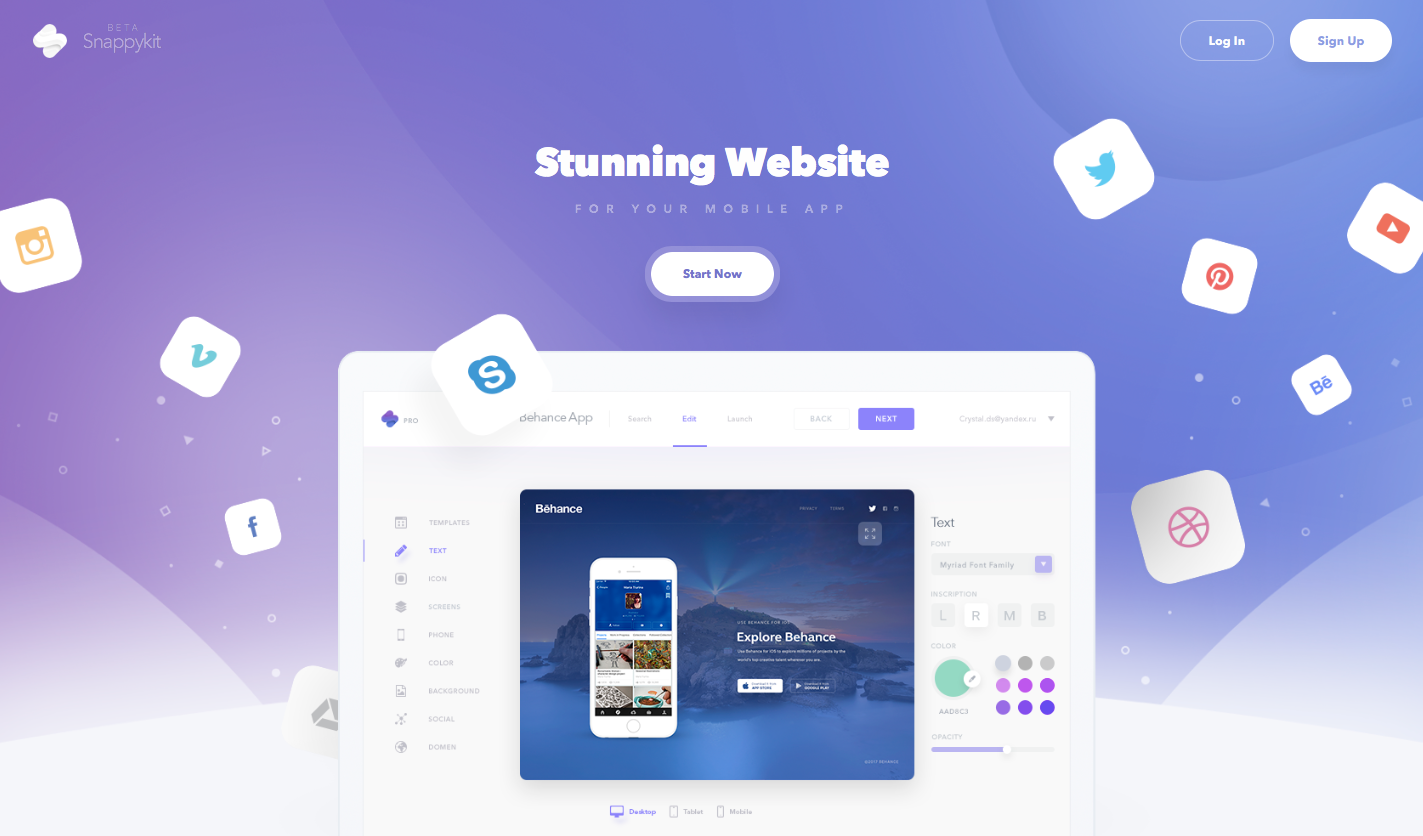 Snappykit: Create a stunning website for your mobile app | BetaList