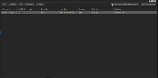 The image displays a backup job configuration interface for virtual machines.