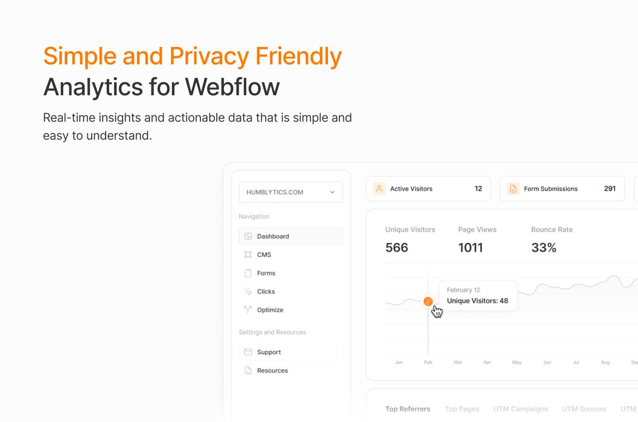 Humblytics: Simple, Privacy-Friendly Analytics for Webflow