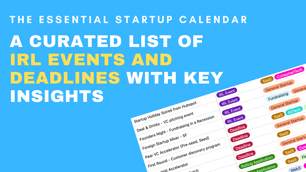 The Essential Startup Calendar