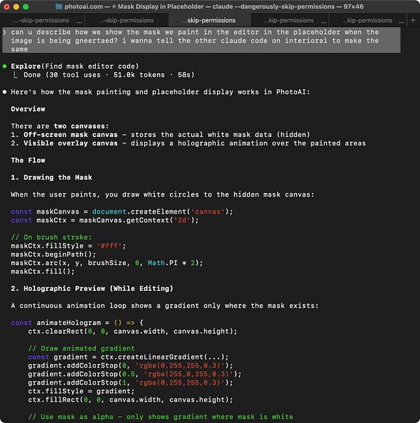 Screenshot of an image editing interface showing an original photo, a placeholder mask, and a mask selection window labeled 'copy mask placeholder'.