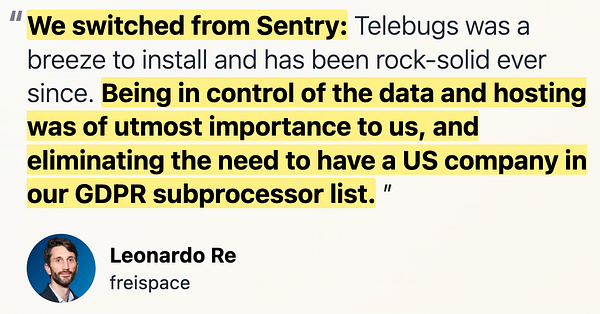 Screenshot of an error tracking dashboard with statistics and event categories.