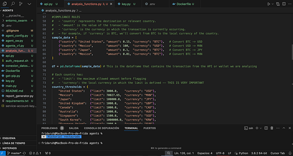The image displays a code snippet related to compliance rules for currency transactions in a programming environment.