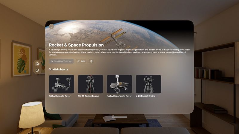 Screenshot of ThingLink for Apple Vision