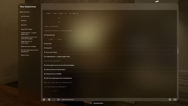 Screenshot of iGopherBrowser