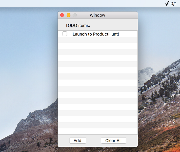 Mac TODO Menubar