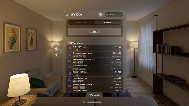 Screenshot of What's Due: Bill Tracker