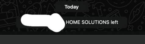 A WhatsApp group notification indicating that a user has left the group.