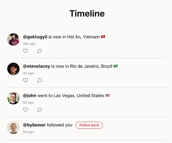 Screenshot of a social media timeline with posts showing likes and comments features.