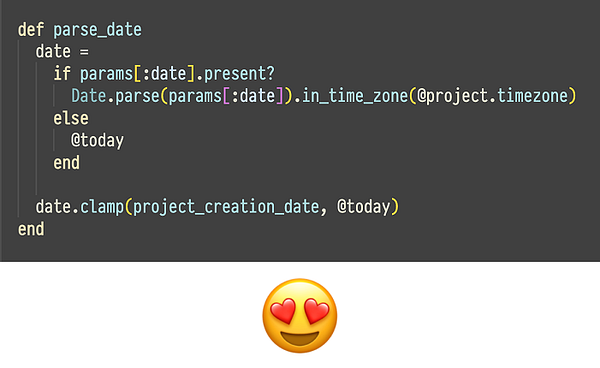A code snippet for a date parsing function in a programming context.