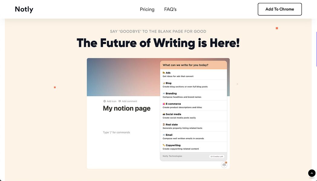Notly: The world's most advanced AI writing assistant for | BetaList