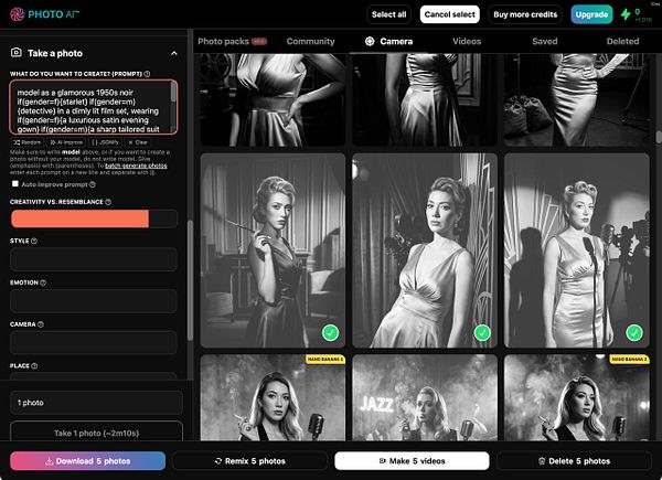 Screenshot of a desktop application user interface for batch video generation from multiple selected images.