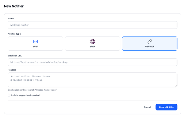 Screenshot of a backup failure notification on a mobile device with a red warning banner and a detailed error message.