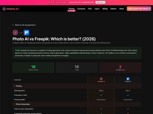 A detailed competitor comparison webpage with labeled sections and images under the categories AMAZON, NYKAA, and MOOSE.