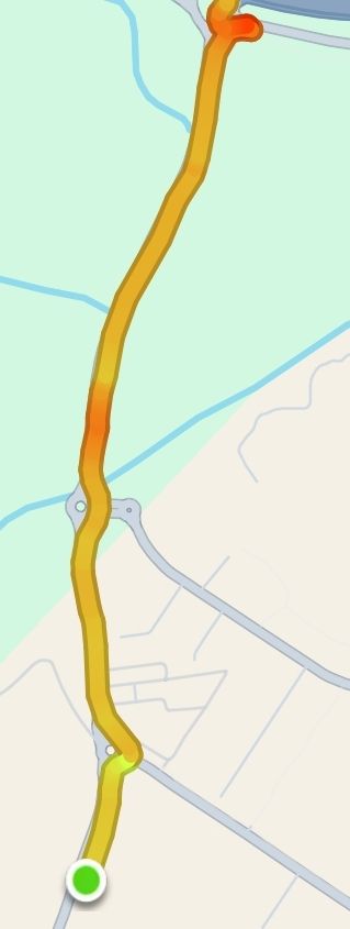 A map displaying a running route with a distance of 6 km.