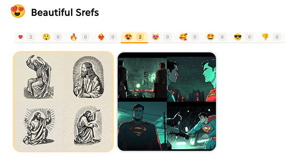 The image features a collage of artistic representations, including classic religious figures and modern superhero illustrations.