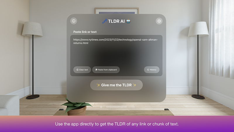 Screenshot of TLDR AI