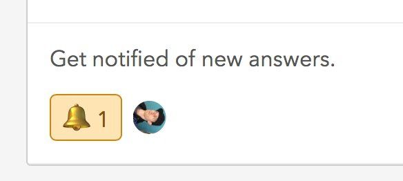 The image displays a notification interface for new answers to questions.