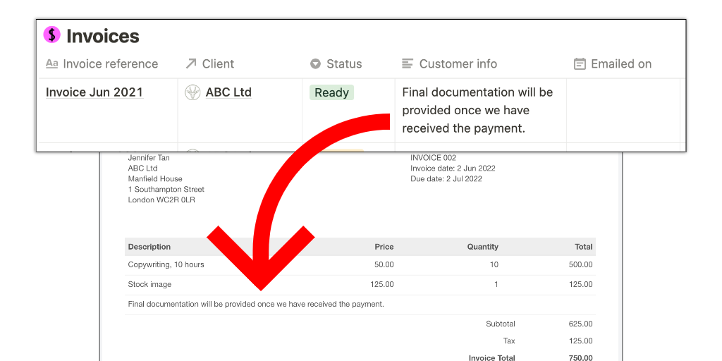 Notion Invoice
