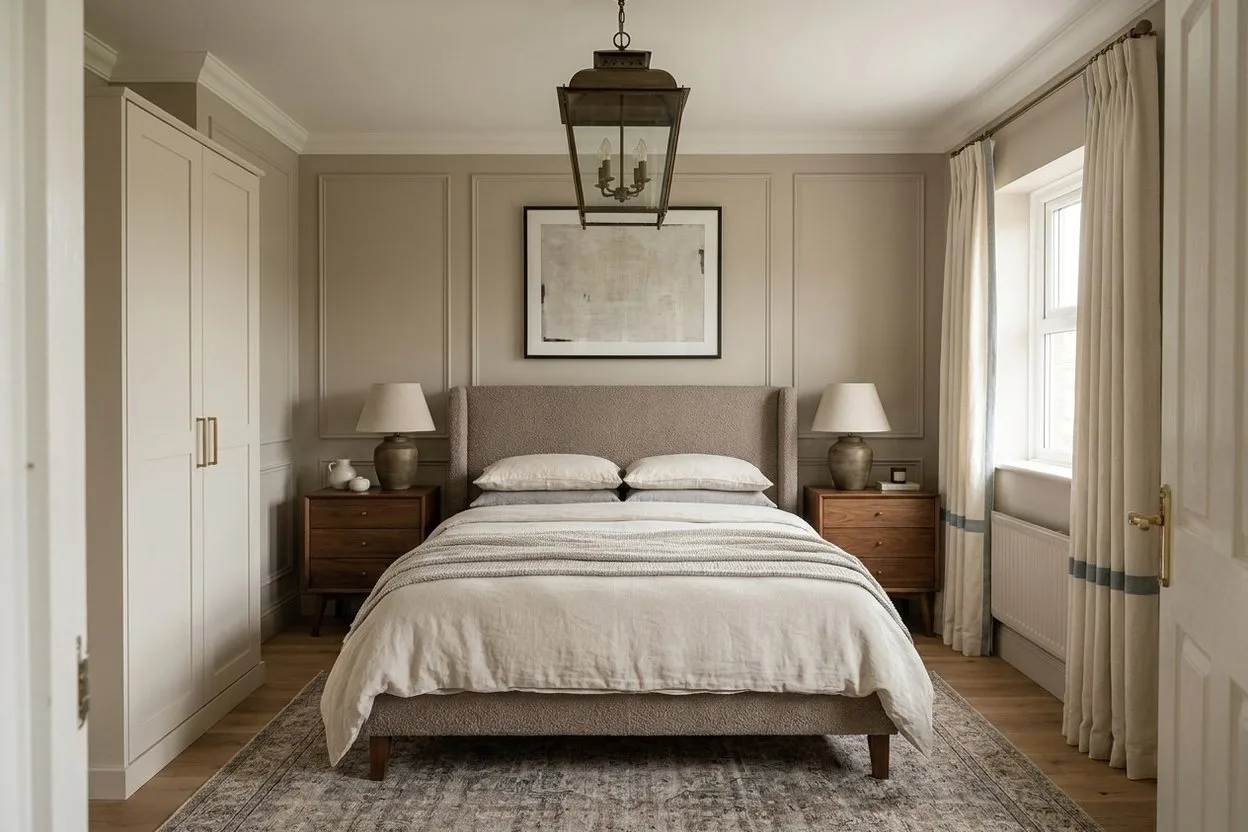 The same bedroom in the Transitional style