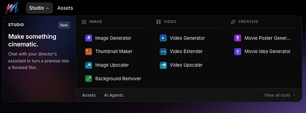 Screenshot of a website's top menu for the melies task showing navigation links and branding.