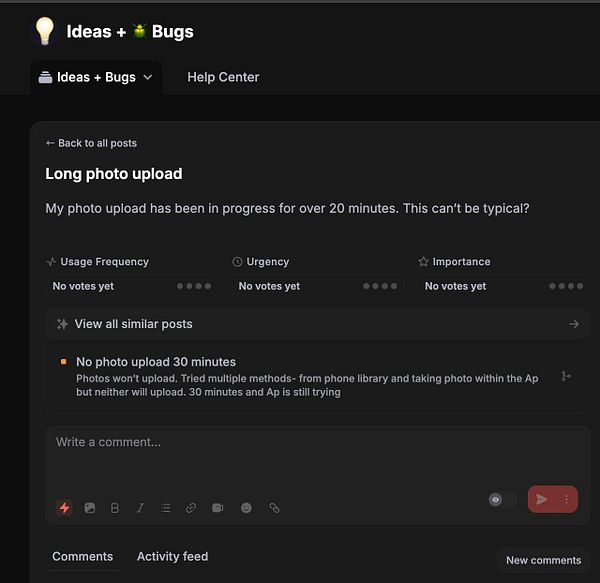 Screenshot of a software development environment showing a failed debug session with error messages and logs related to uploading issues after an Ubuntu upgrade.