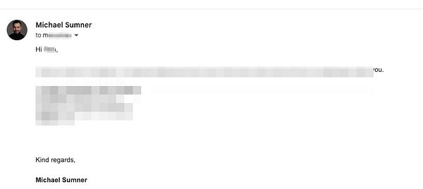 An email correspondence regarding a breakfast event.