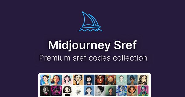 A promotional graphic for a collection of premium sref codes related to Midjourney.