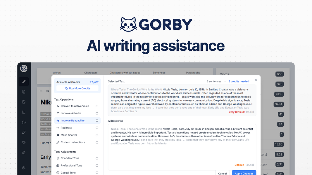 Gorby - Text Analyzer & Editor