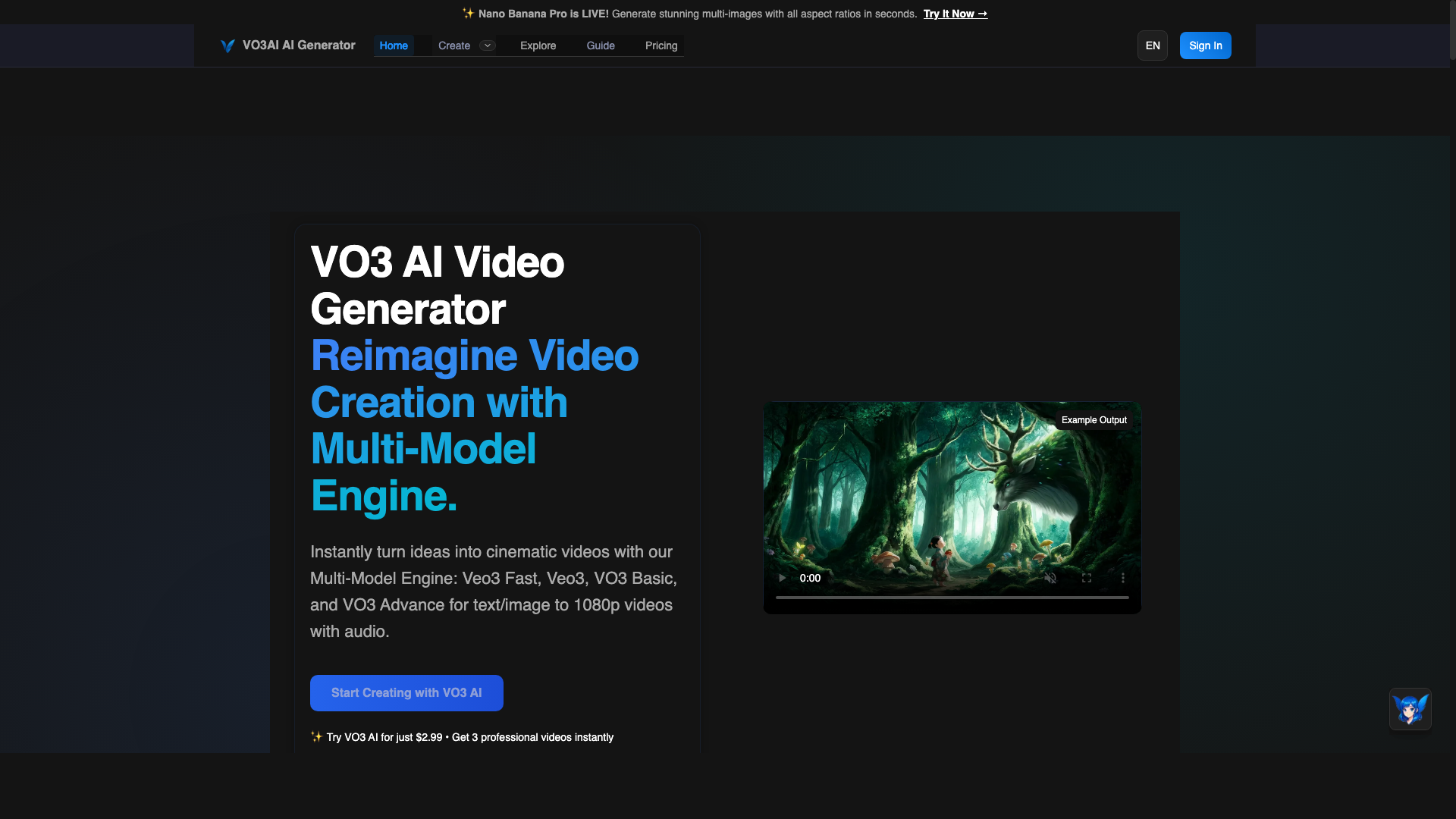VO3 AI: Turn text or images into cinematic 1080p videos | BetaList