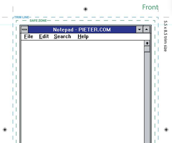 The image displays a mockup of a Notepad application interface.
