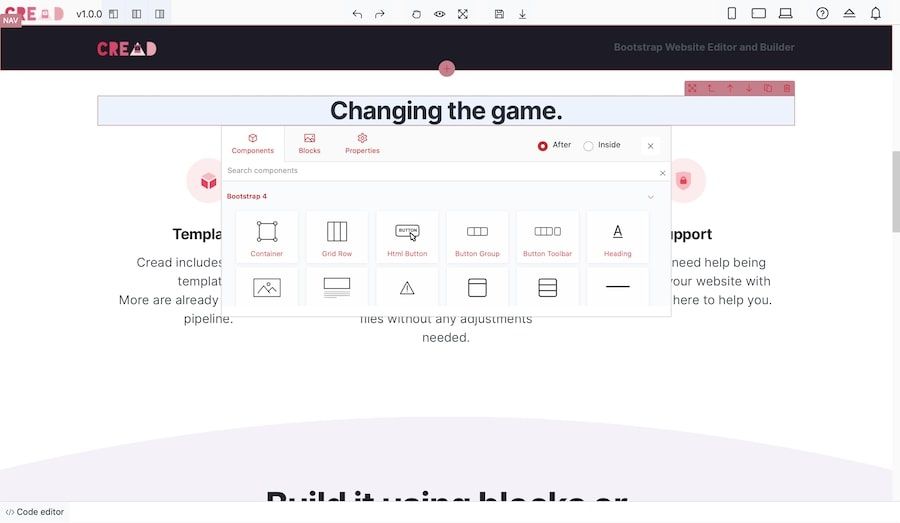 Cread Website Editor