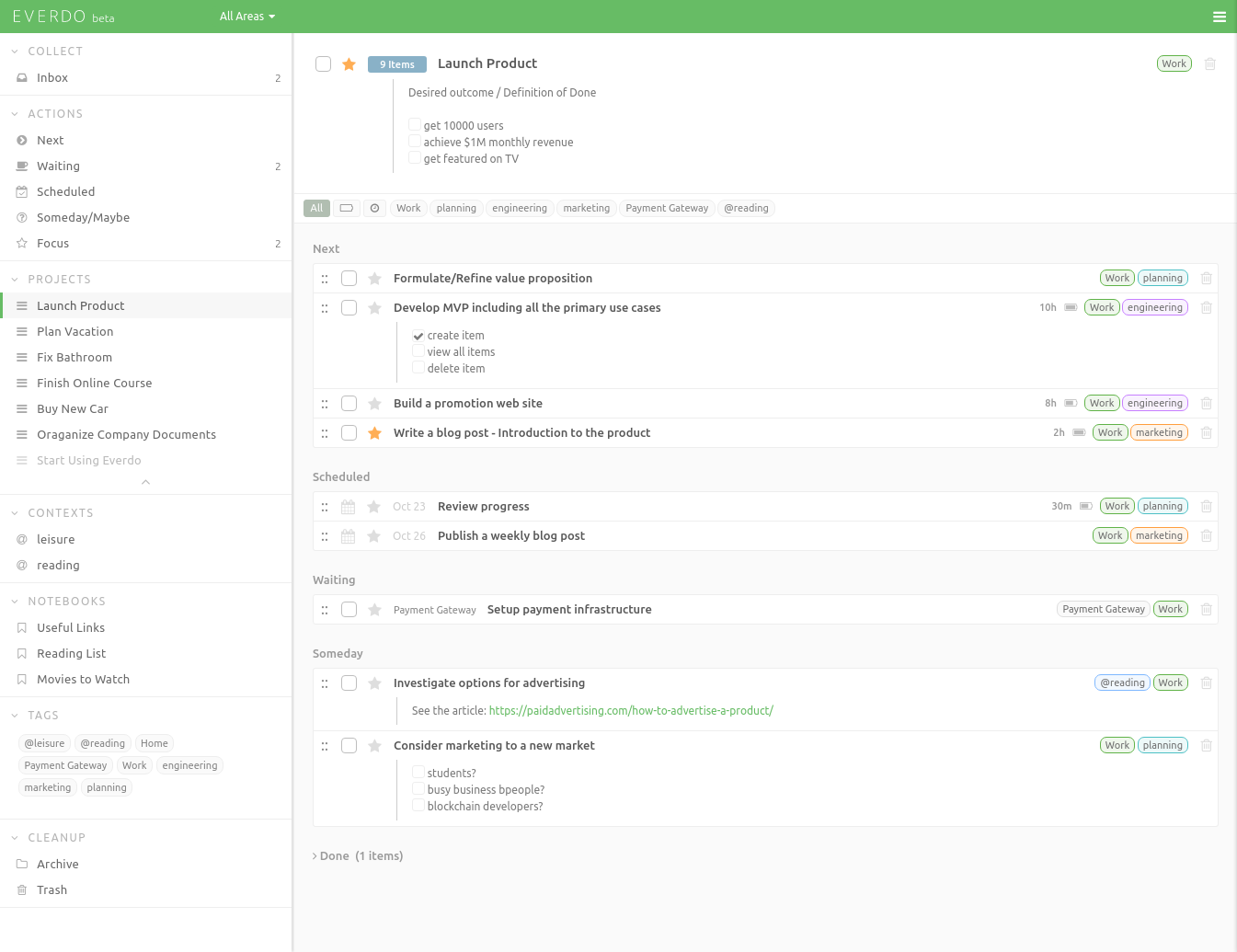 Everdo: Private multi-platform GTD/productivity app | BetaList