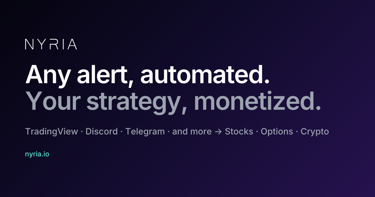 Nyria: Any alert automated, your strategy monetized | BetaList