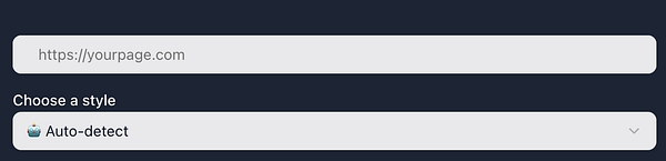 The image displays a user interface for selecting a style for content generation.